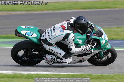 2009-05-09 Monza 0481 Supersport - Free Practice - Arie Vos - Honda CBR600RR